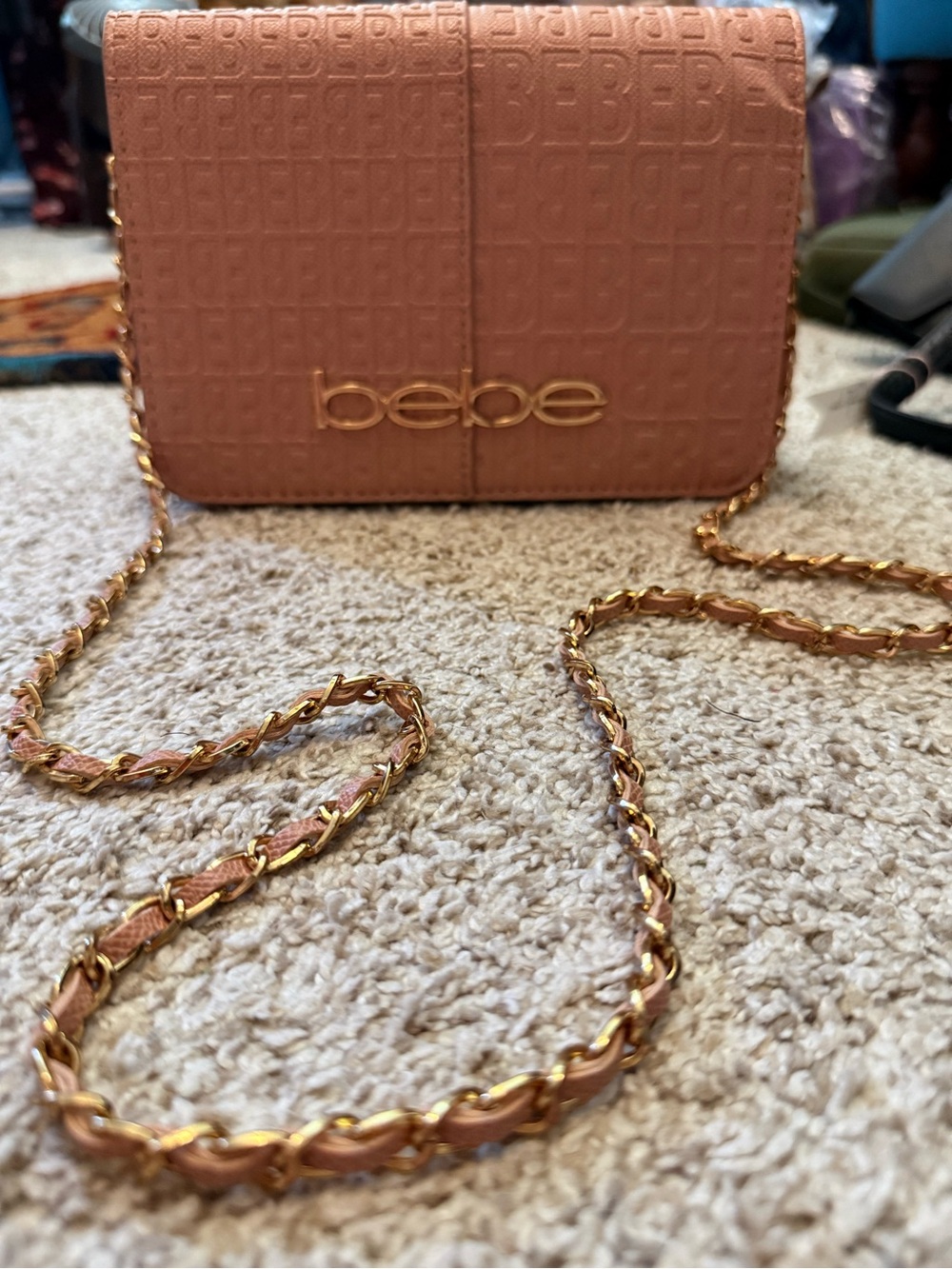 NWOT bebe Quilted Chain-Trim Crossbody Bag in Dusty Rose w/Nine & company wallet
